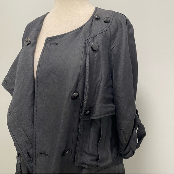 Vintage 3.1 Phillip Lim Linen Blend Utility Jacket, Black, 0 - Picture 3 of 14